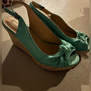 SO Turquoise Wedge Sandals